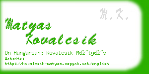 matyas kovalcsik business card